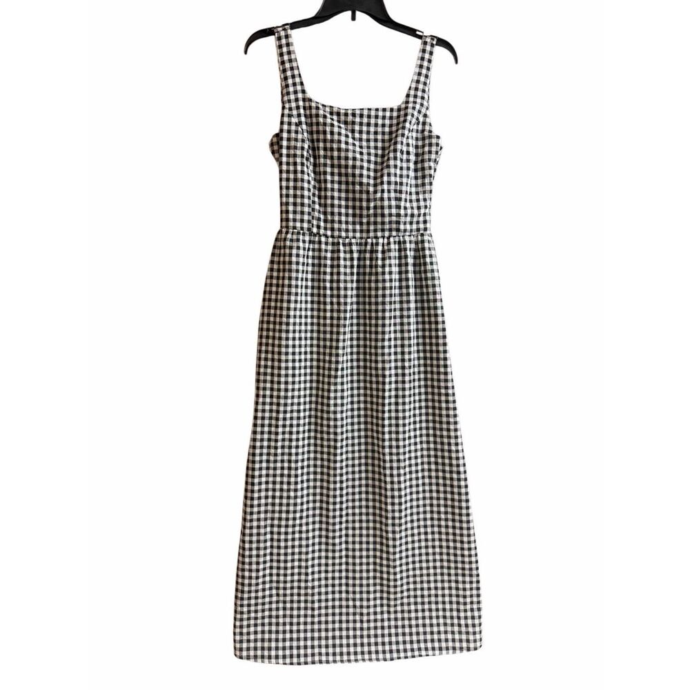 Pretty Garden Size M Black White Gingham Maxi Sundress Cottagecore Prairie